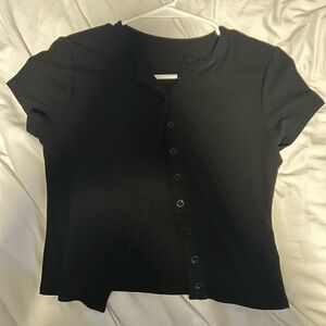 Black Button-Up Women's Top